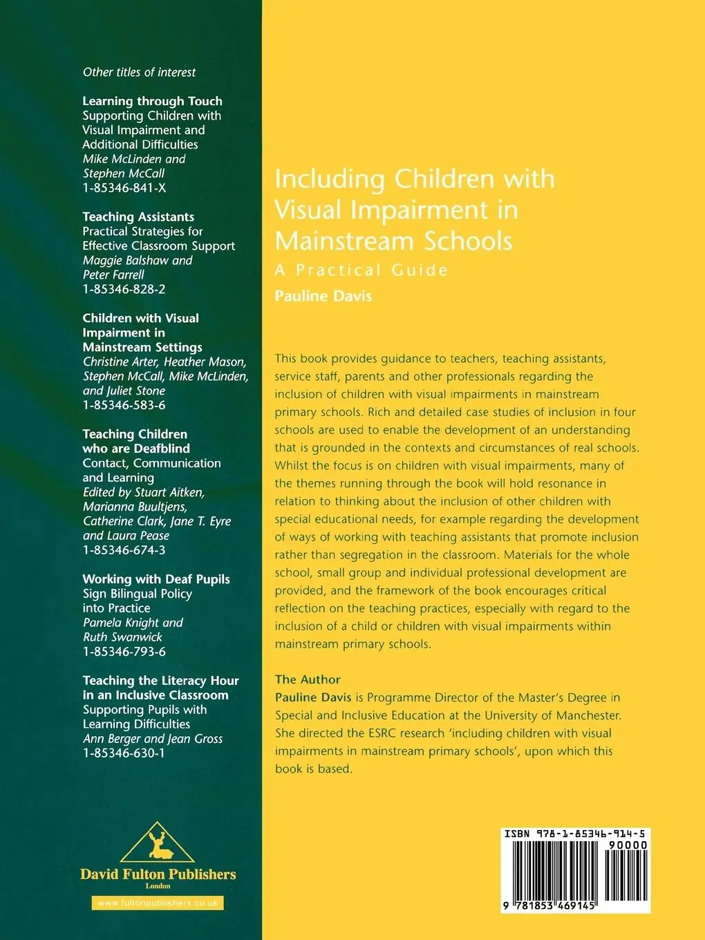 Rückseite: 9781853469145 | Including Children with Visual Impairment in Mainstream Schools | Buch