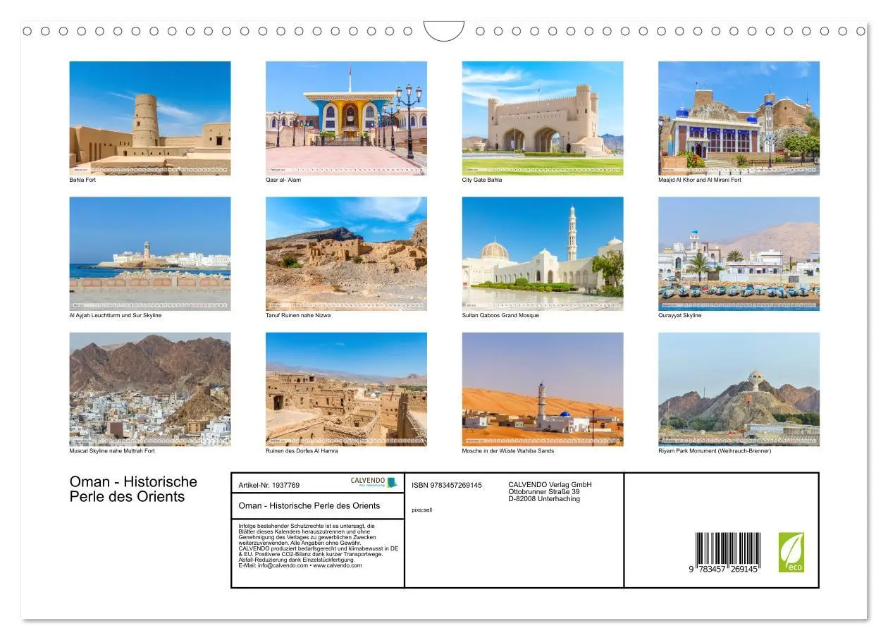 Bild: 9783457269145 | Oman - Historische Perle des Orients (Wandkalender 2026 DIN A3...