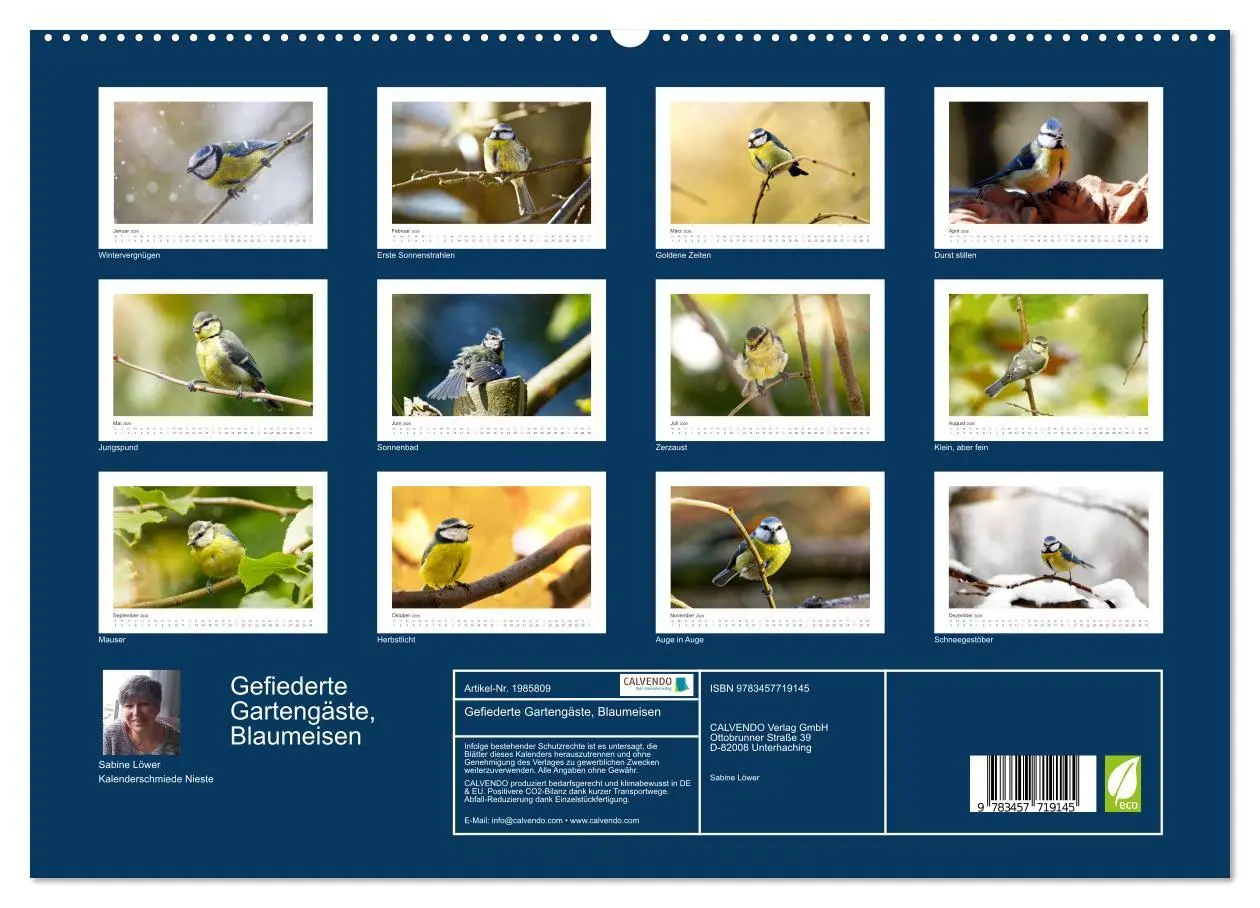 Bild: 9783457719145 | Gefiederte Gartengäste, Blaumeisen (hochwertiger Premium...