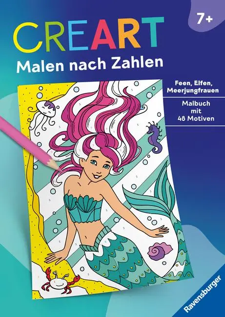 Cover: 9783473489145 | CreArt Malen nach Zahlen ab 7: Feen, Elfen, Meerjungfrauen | Buch
