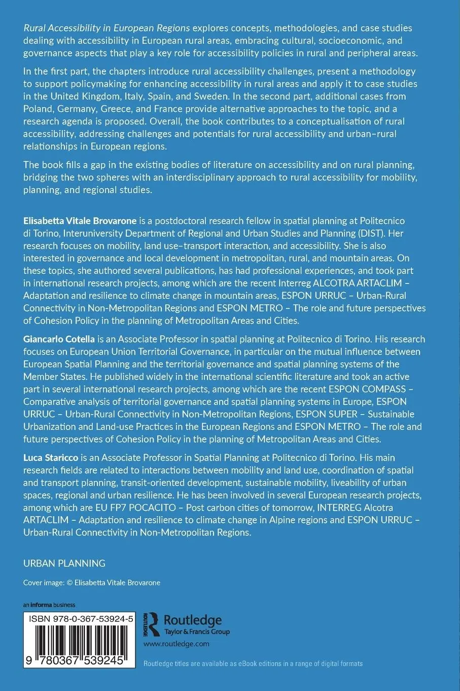Rückseite: 9780367539245 | Rural Accessibility in European Regions | Brovarone (u. a.) | Buch