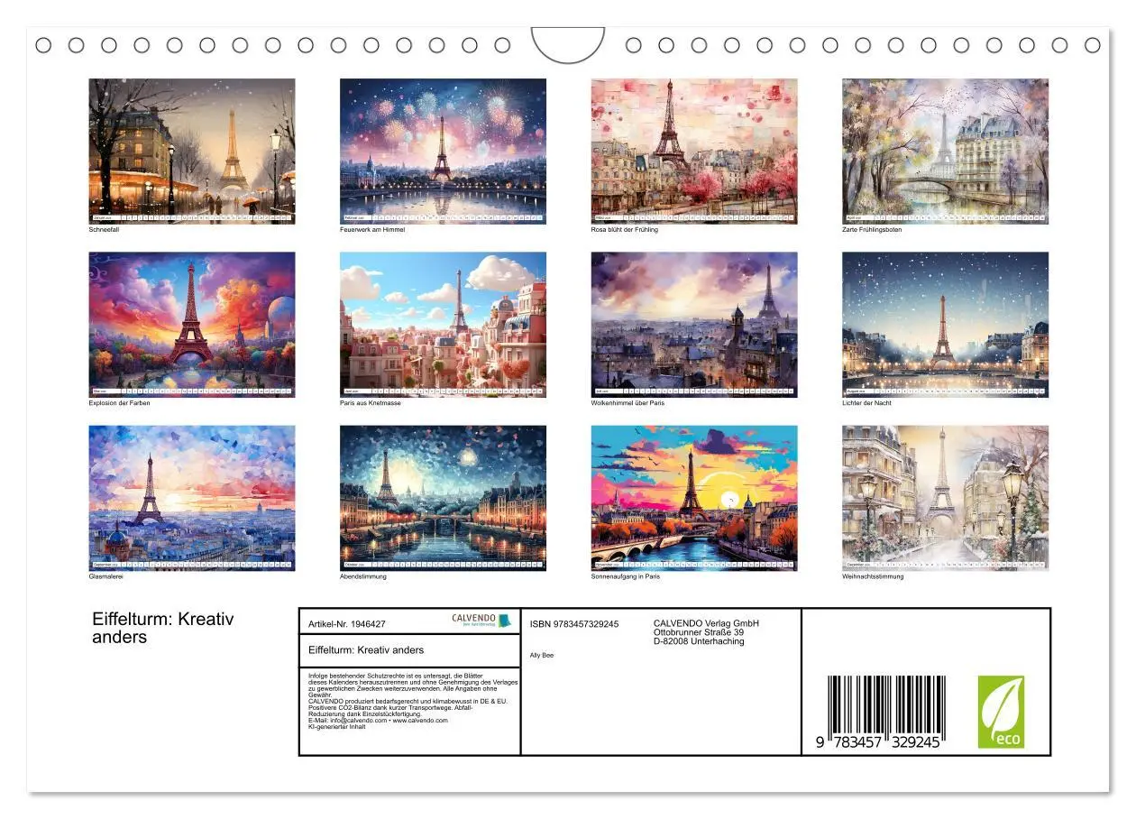 Bild: 9783457329245 | Eiffelturm: Kreativ anders (Wandkalender 2026 DIN A4 quer),...