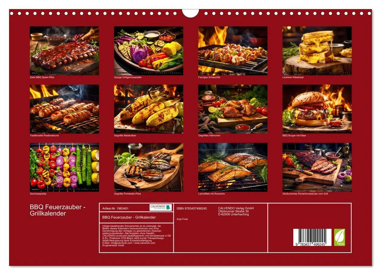 Bild: 9783457499245 | BBQ Feuerzauber - Grillkalender (Wandkalender 2026 DIN A3 quer),...