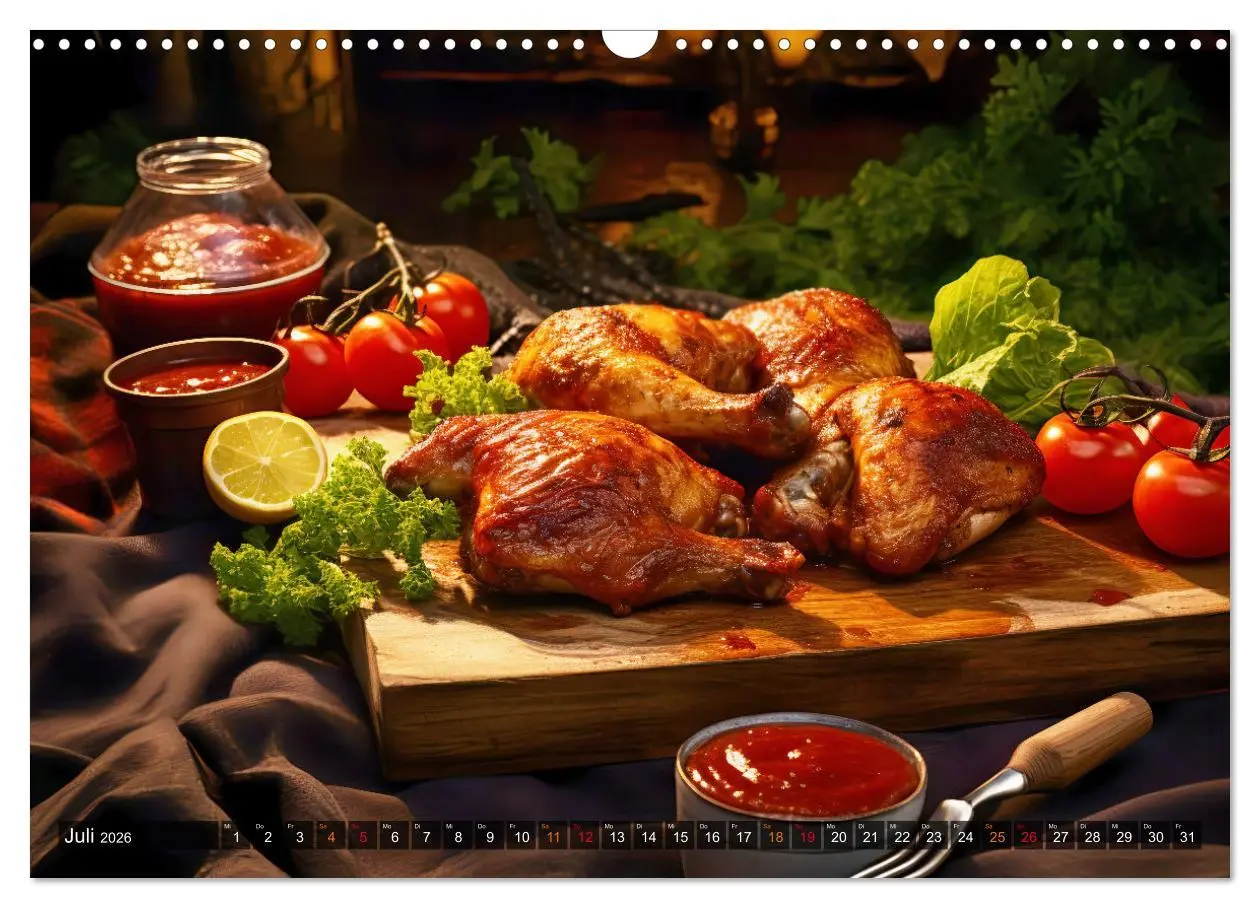 Bild: 9783457499245 | BBQ Feuerzauber - Grillkalender (Wandkalender 2026 DIN A3 quer),...
