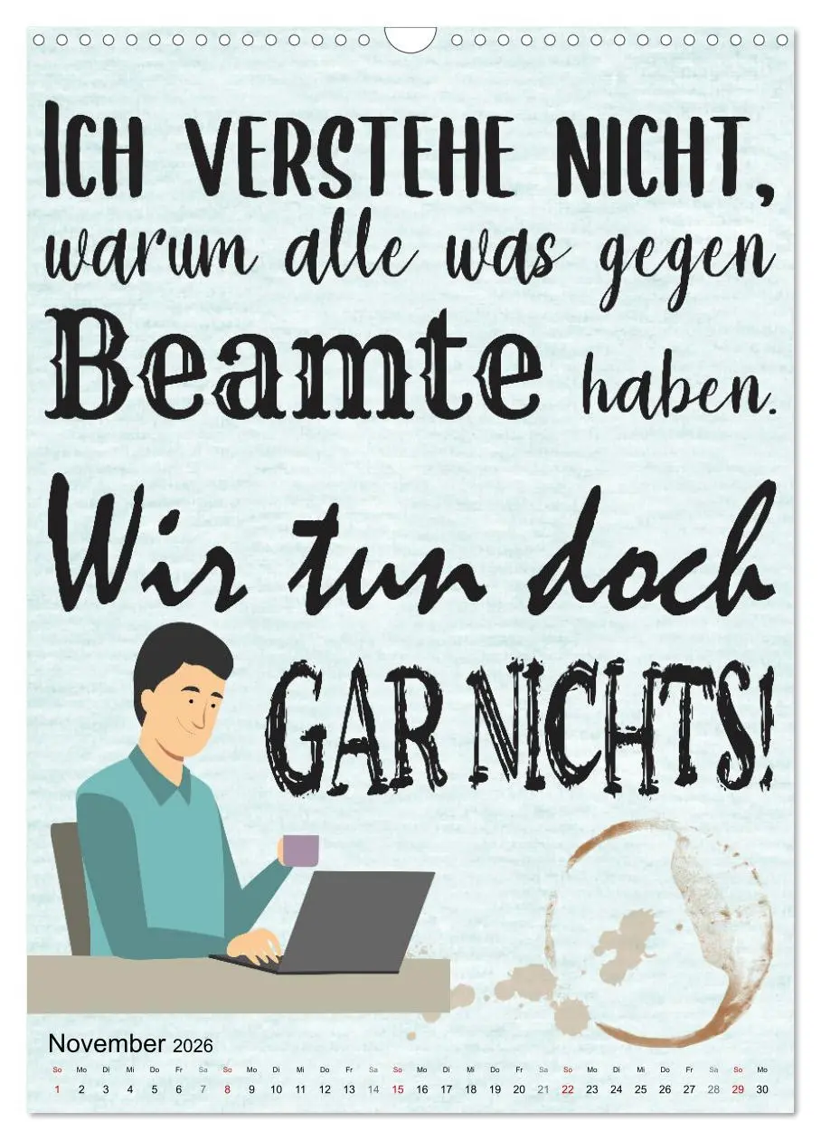 Bild: 9783516349245 | Beamten-Sprüche (Wandkalender 2026 DIN A3 hoch), CALVENDO...