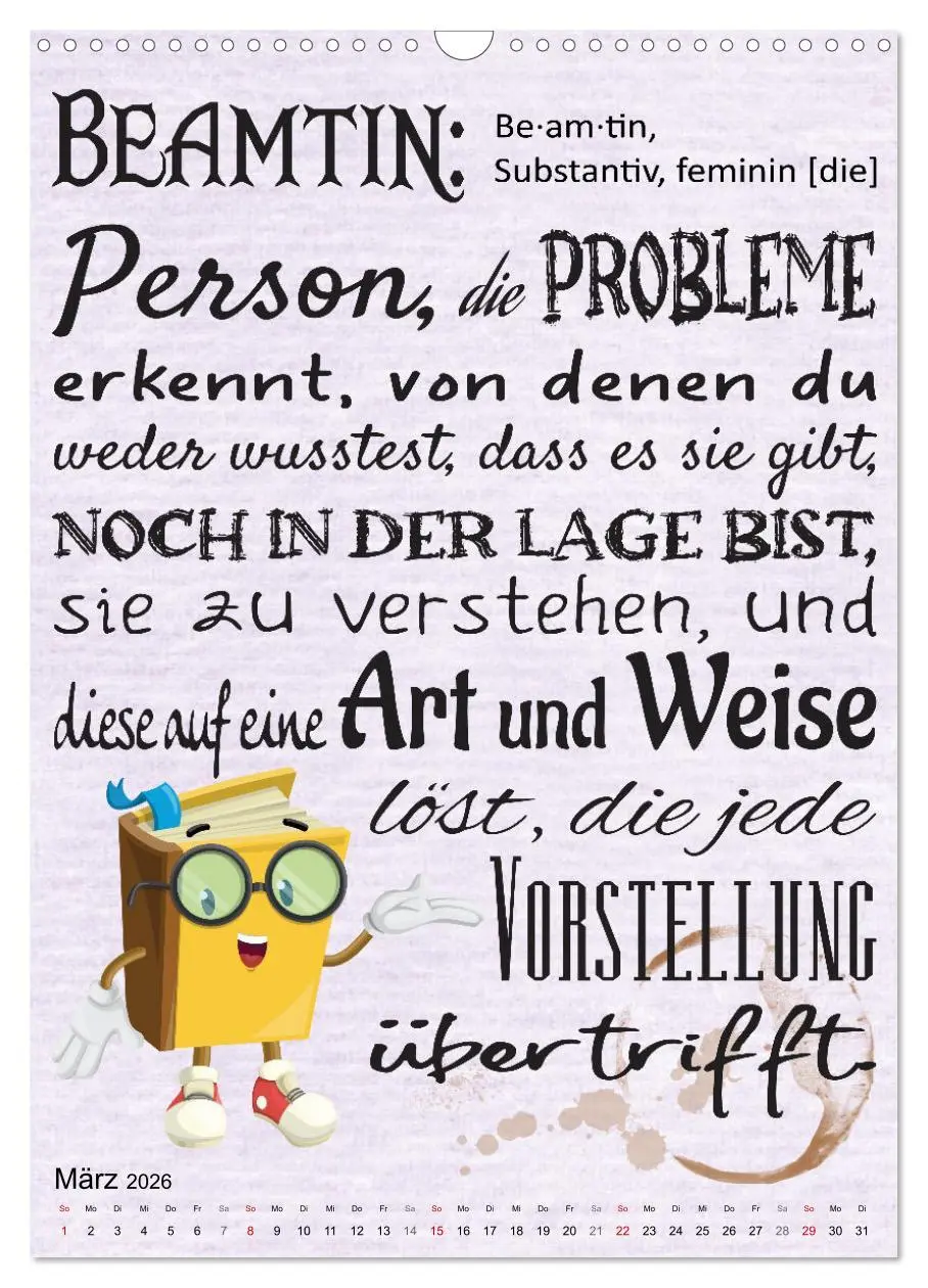 Bild: 9783516349245 | Beamten-Sprüche (Wandkalender 2026 DIN A3 hoch), CALVENDO...