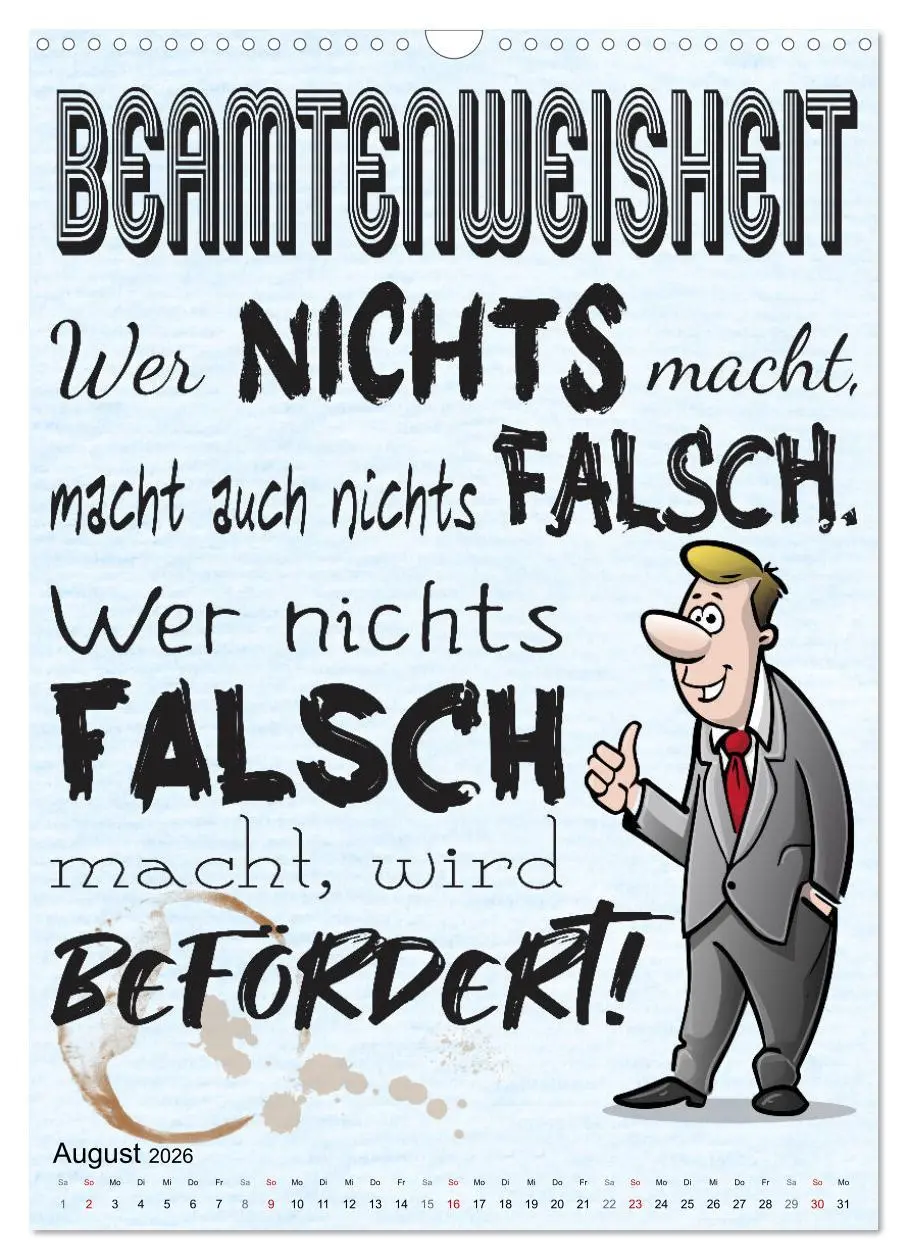 Bild: 9783516349245 | Beamten-Sprüche (Wandkalender 2026 DIN A3 hoch), CALVENDO...