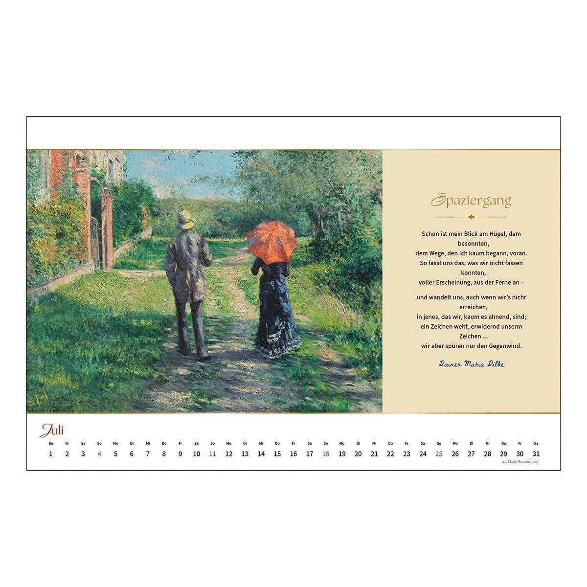 Bild: 9783746269245 | Die Jahreszeiten der Impressionisten 2027 | Rainer Maria Rilke | 12 S.