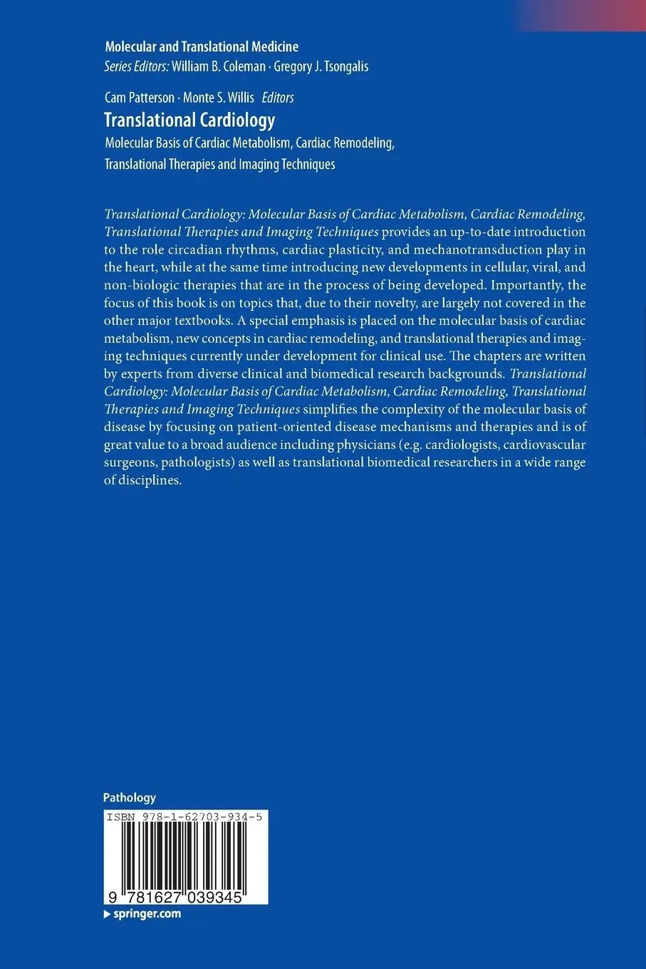 Rückseite: 9781627039345 | Translational Cardiology | Cam Patterson (u. a.) | Taschenbuch | xvi
