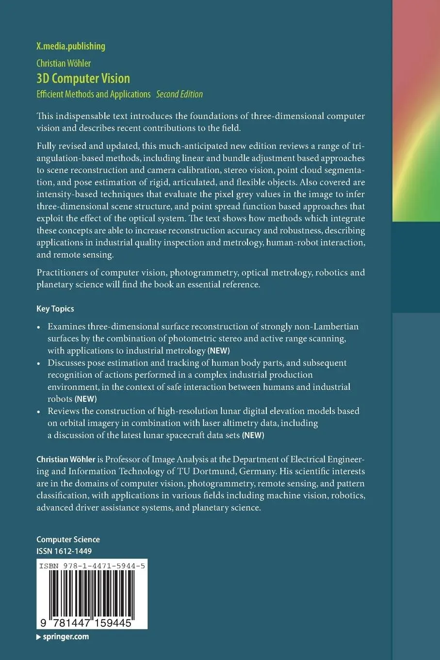 Rückseite: 9781447159445 | 3D Computer Vision | Efficient Methods and Applications | Wöhler