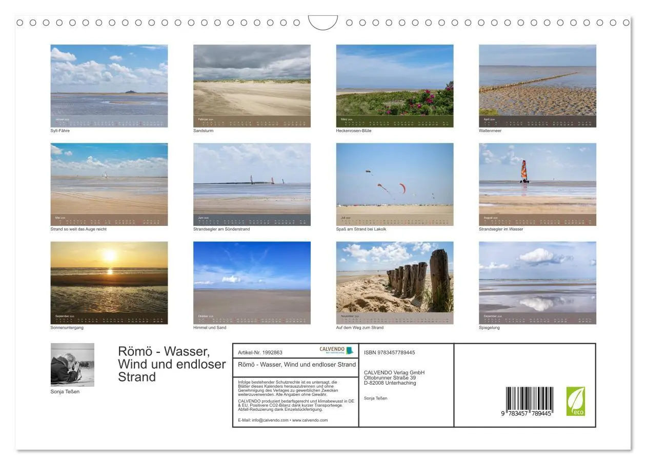 Bild: 9783457789445 | Römö - Wasser, Wind und endloser Strand (Wandkalender 2026 DIN A3...