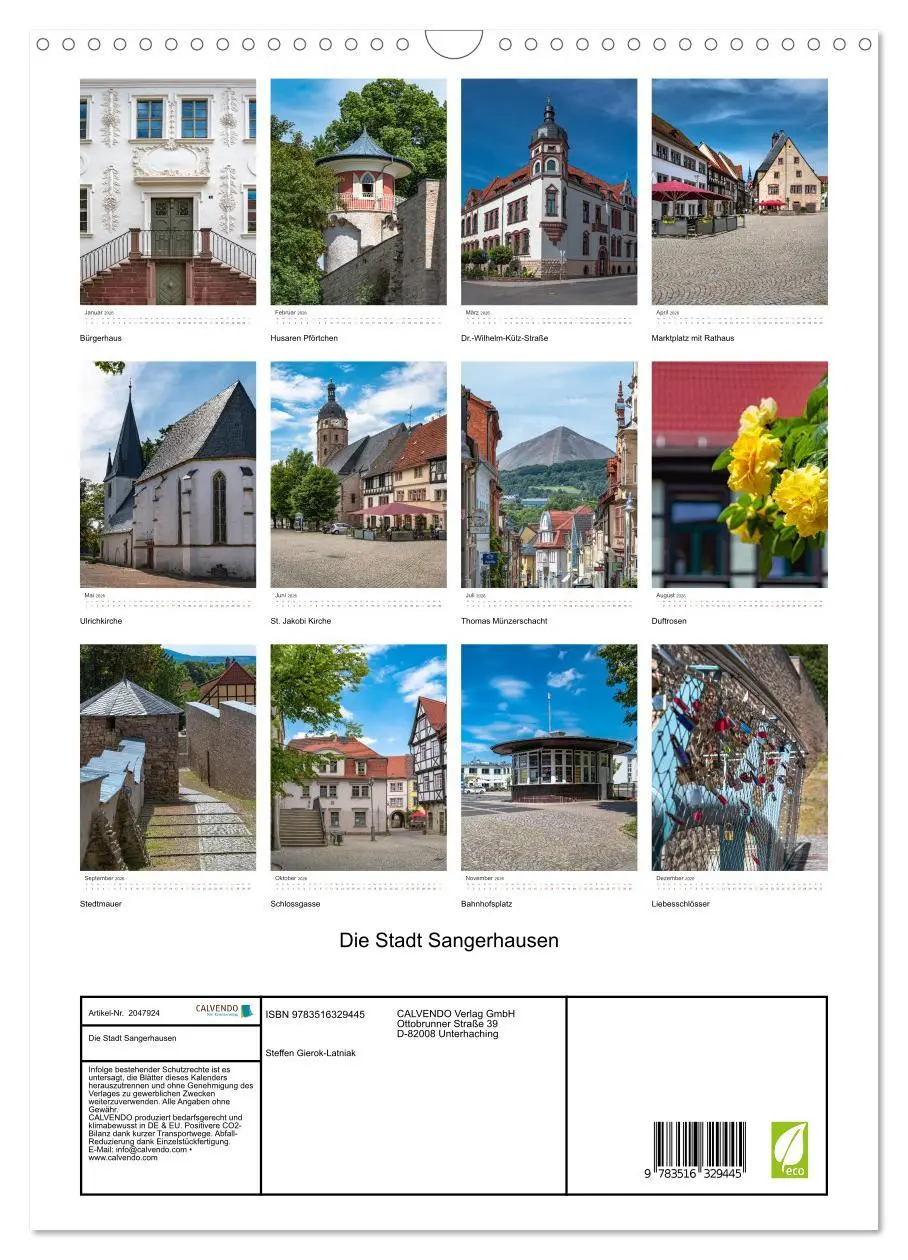 Bild: 9783516329445 | Die Stadt Sangerhausen (Wandkalender 2026 DIN A3 hoch), CALVENDO...