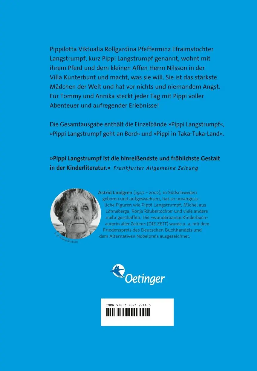 Rückseite: 9783789129445 | Pippi Langstrumpf Gesamtausgabe | Gesamtausgabe | Astrid Lindgren