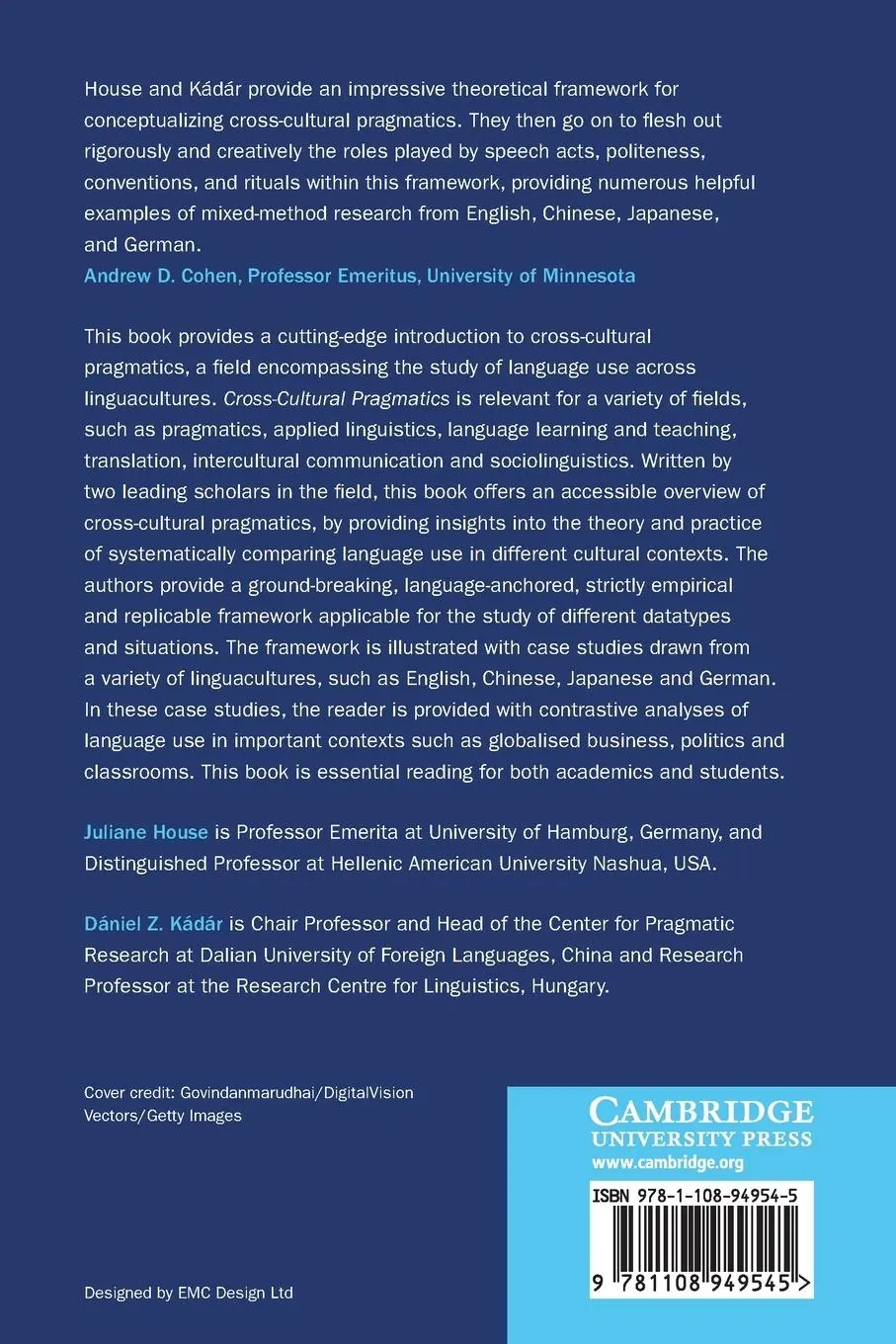 Rückseite: 9781108949545 | Cross-Cultural Pragmatics | Juliane House (u. a.) | Taschenbuch | 2021