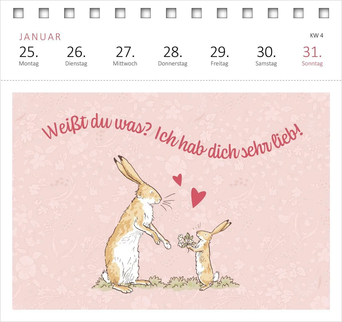 Bild: 4014489139645 | Postkartenkalender Weißt du eigentlich, wie lieb ich dich hab? 2027