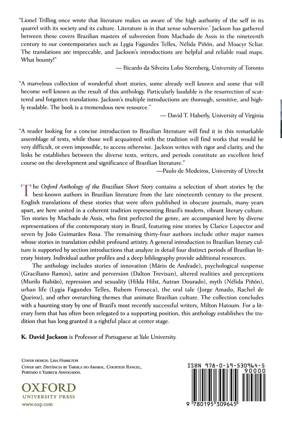 Rückseite: 9780195309645 | Oxford Anthology of the Brazilian Short Story | K. David Jackson