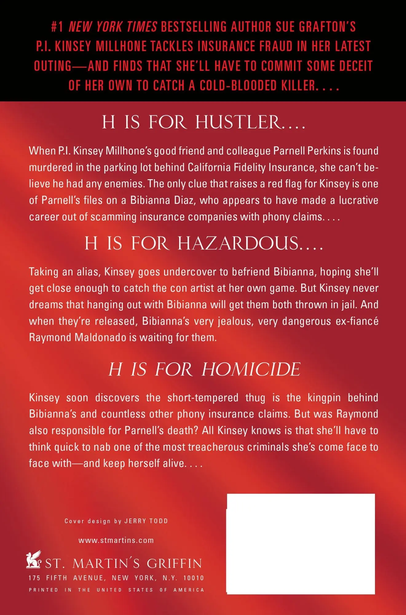 Rückseite: 9781250029645 | H IS FOR HOMICIDE | Sue Grafton | Taschenbuch | Englisch | 2013