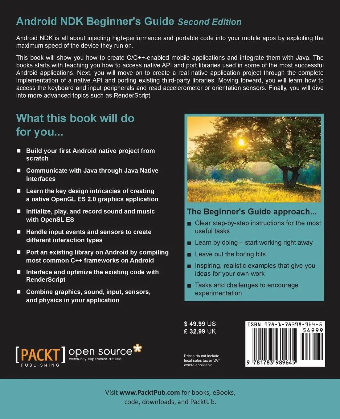 Rückseite: 9781783989645 | Android NDK Beginner's Guide - Second Edition | Sylvain Ratabouil