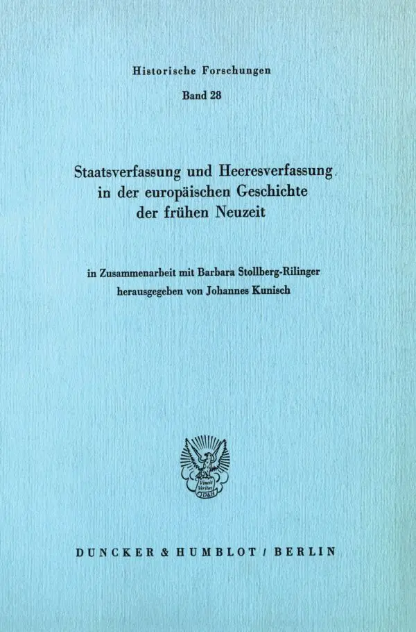 Cover: 9783428059645 | Staatsverfassung und Heeresverfassung in der europäischen...