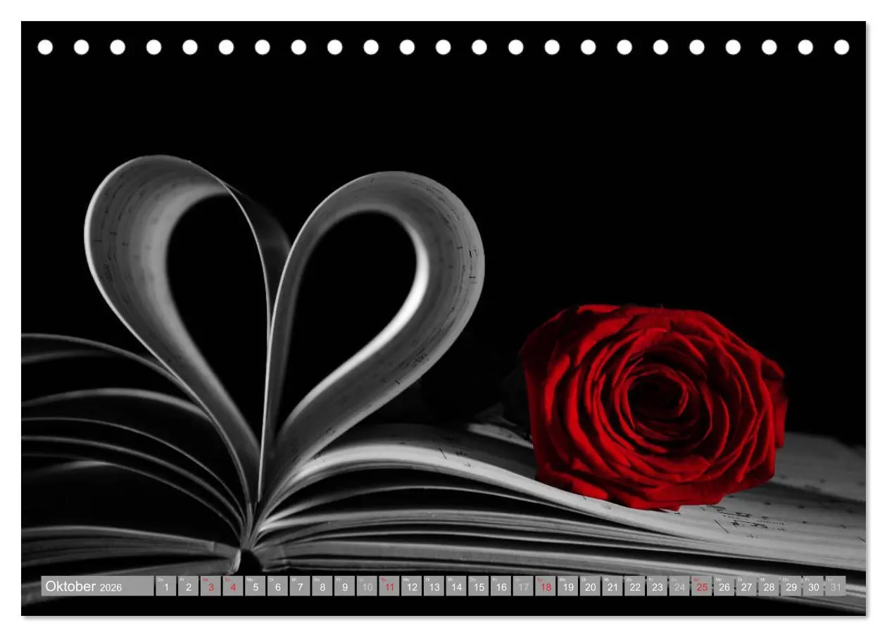 Bild: 9783516099645 | Schwarz - Weiß - Rot (Tischkalender 2026 DIN A5 quer), CALVENDO...