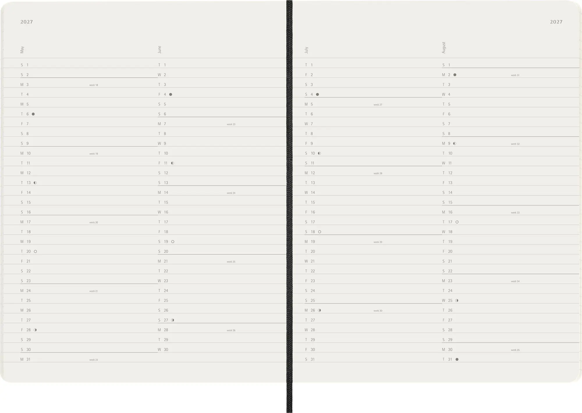 Bild: 8056999279745 | Moleskine 12 Monate Monatsnotizkalender 2027, XL, 1 Mo = 2 Seiten,...