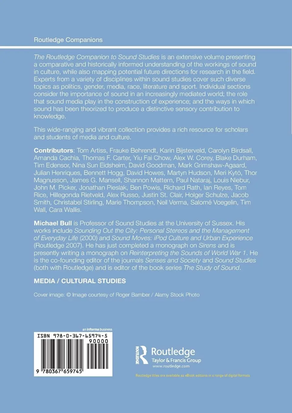 Rückseite: 9780367659745 | The Routledge Companion to Sound Studies | Michael Bull | Taschenbuch