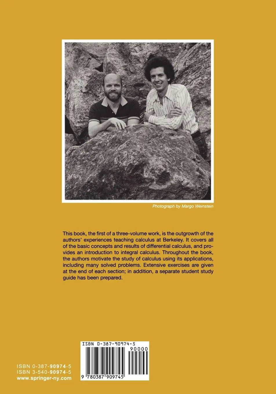 Rückseite: 9780387909745 | Calculus I | Alan Weinstein (u. a.) | Taschenbuch | xv | Englisch