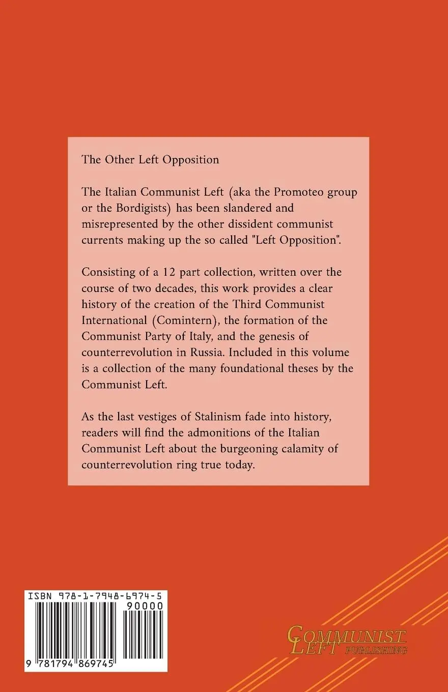 Rückseite: 9781794869745 | The Italian Left &amp; The Communist International | Left (u. a.) | Buch