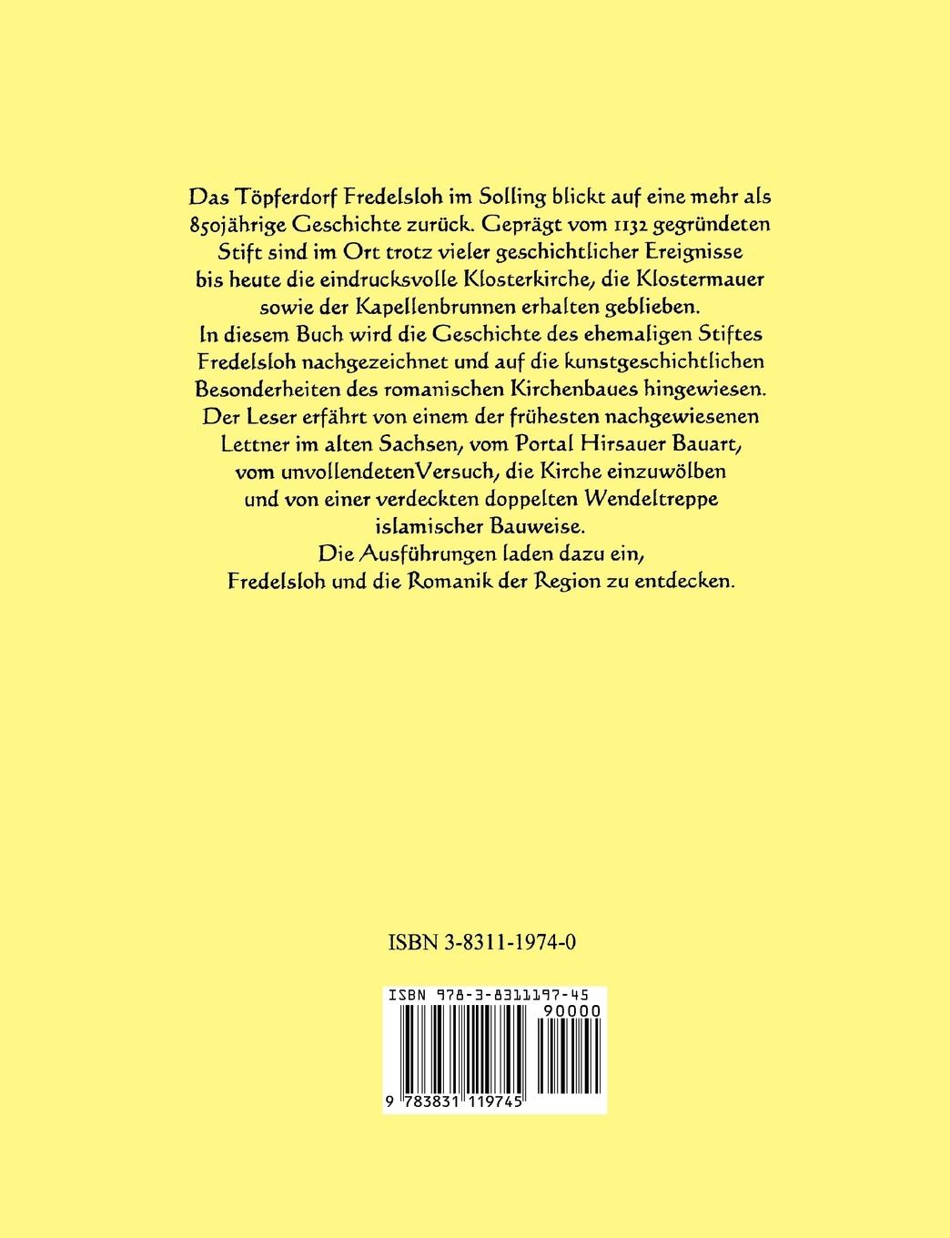 Rückseite: 9783831119745 | Das Stift Fredelsloh von der Gründung bis zum Erlöschen seines...