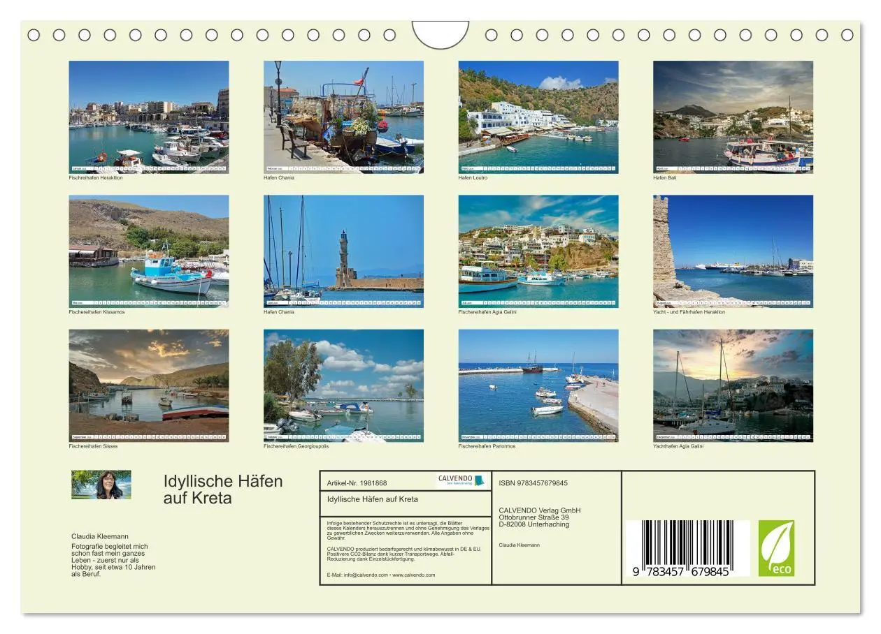 Bild: 9783457679845 | Idyllische Häfen auf Kreta (Wandkalender 2026 DIN A4 quer),...