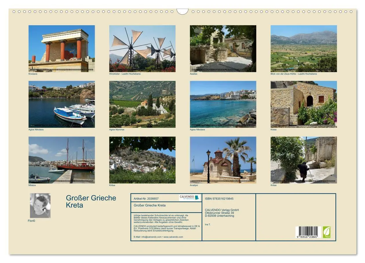 Bild: 9783516219845 | Großer Grieche Kreta (Wandkalender 2026 DIN A2 quer), CALVENDO...