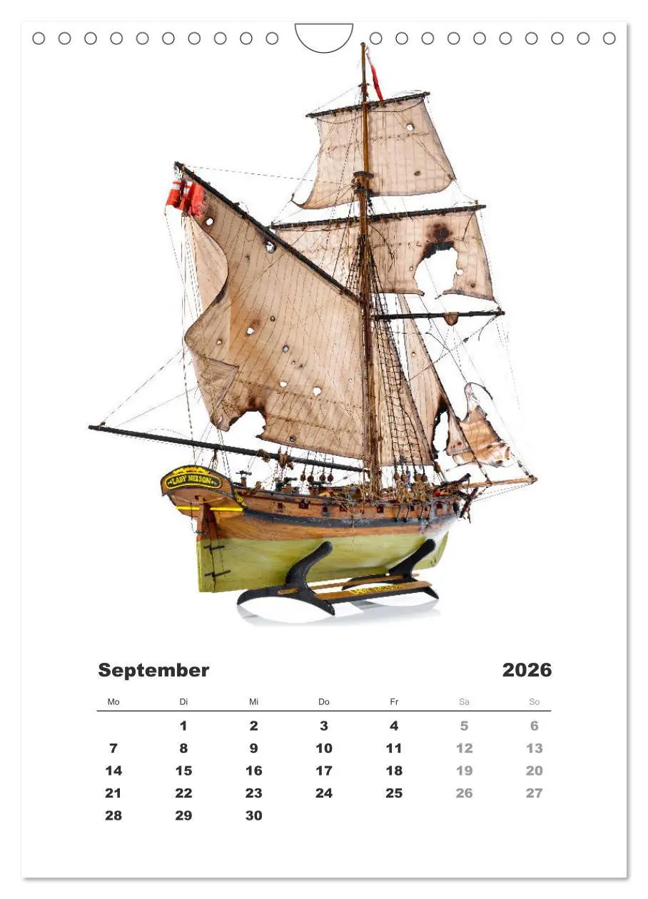 Bild: 9783516389845 | Historische Segelschiffe - Modellbau (Wandkalender 2026 DIN A4...