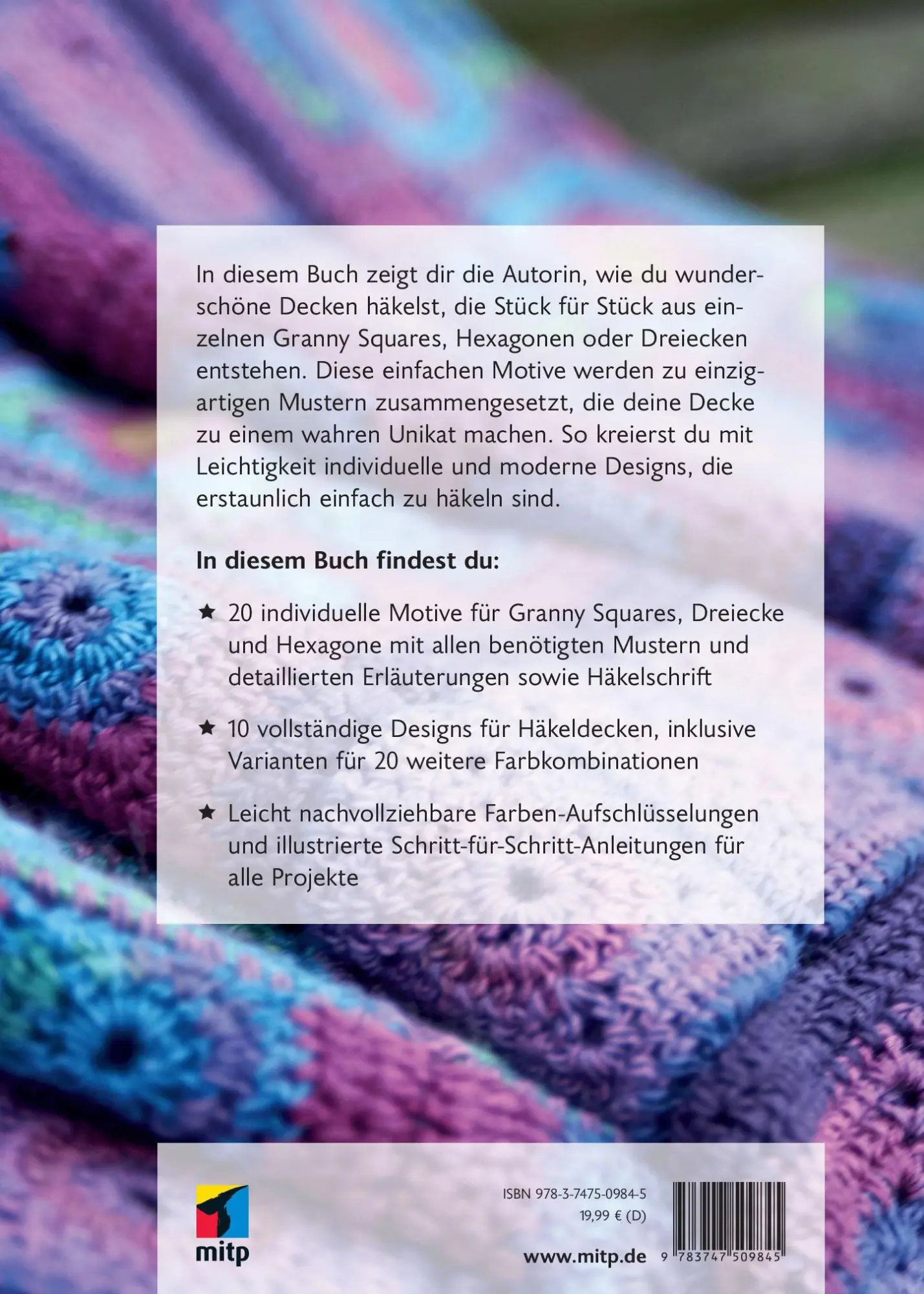 Rückseite: 9783747509845 | Bunte Decken häkeln aus Granny Squares &amp; Co. | Amanda Perkins | Buch