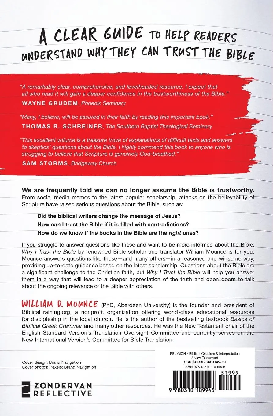 Rückseite: 9780310109945 | Why I Trust the Bible | William D. Mounce | Taschenbuch | Englisch
