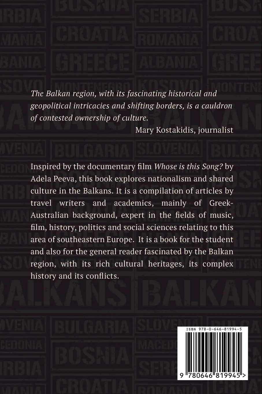 Rückseite: 9780646819945 | Whose is this Song? Balkan Nationalism, Greece and Shared Culture