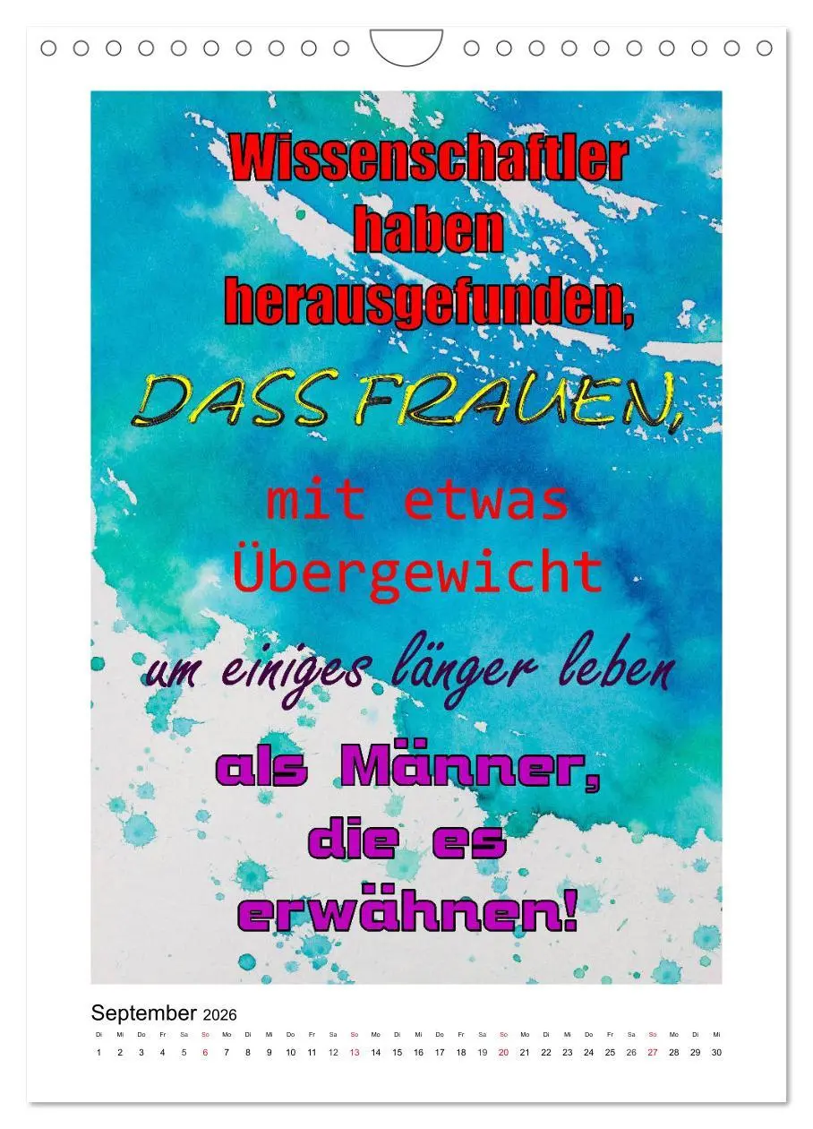 Bild: 9783516379945 | Humor und Ironie. Lustige Sprüche (Wandkalender 2026 DIN A4 hoch),...