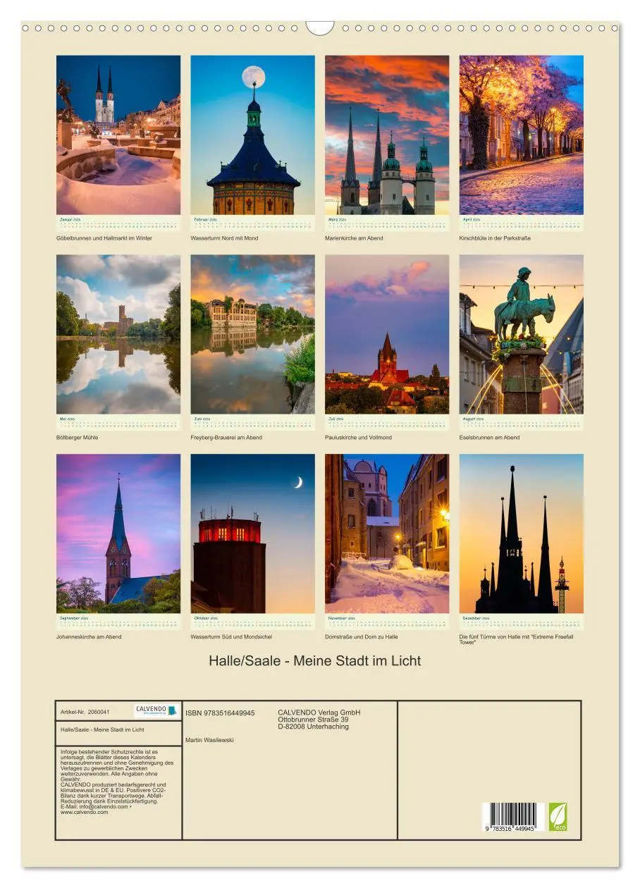 Bild: 9783516449945 | Halle/Saale - Meine Stadt im Licht (Wandkalender 2026 DIN A2 hoch),...