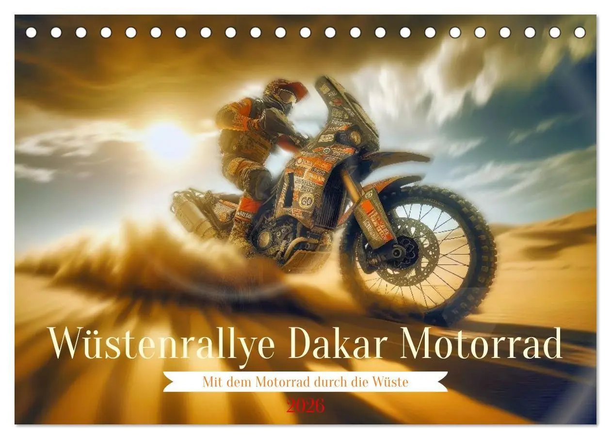 Cover: 9783516689945 | Wüstenrallye Dakar Motorrad (Tischkalender 2026 DIN A5 quer),...