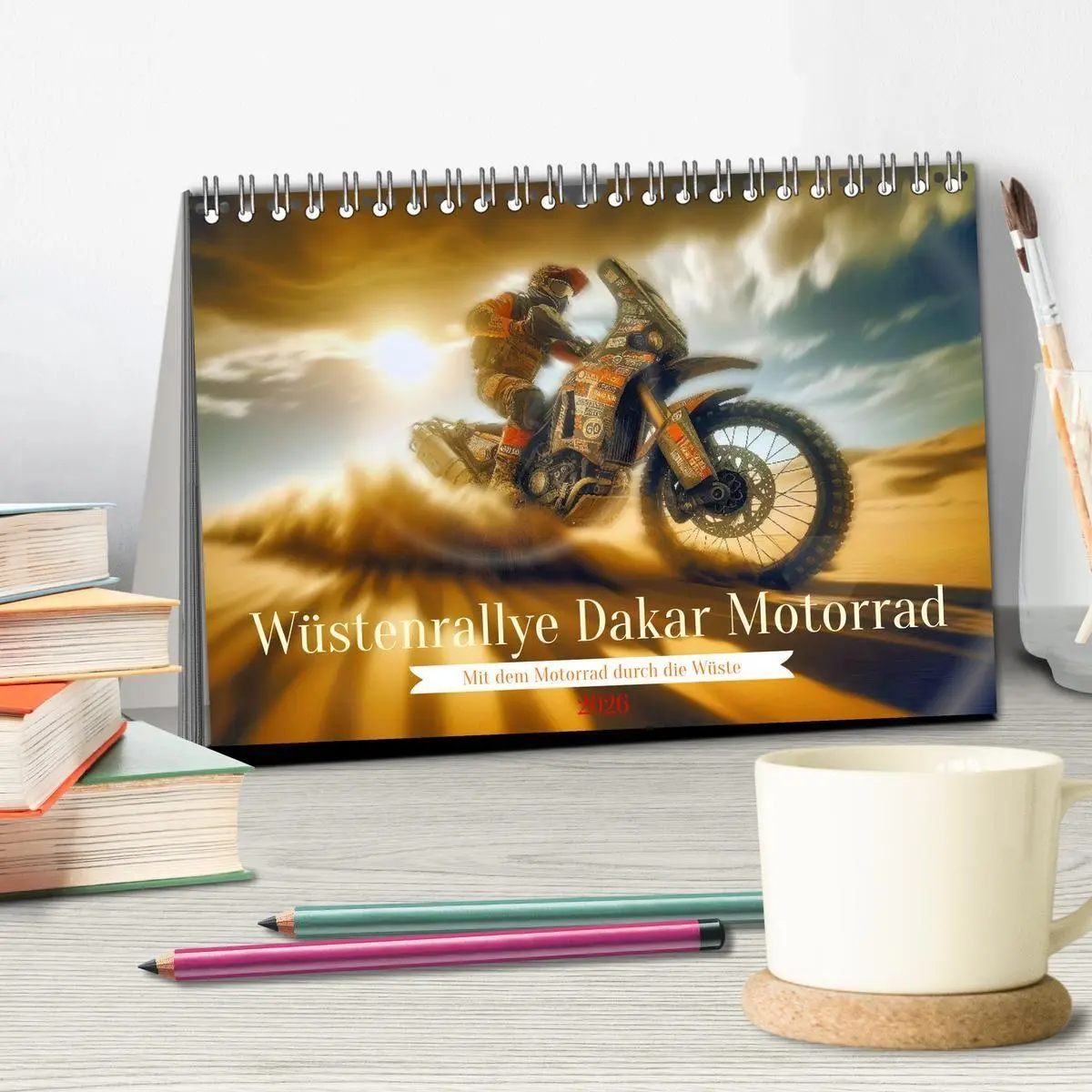 Bild: 9783516689945 | Wüstenrallye Dakar Motorrad (Tischkalender 2026 DIN A5 quer),...