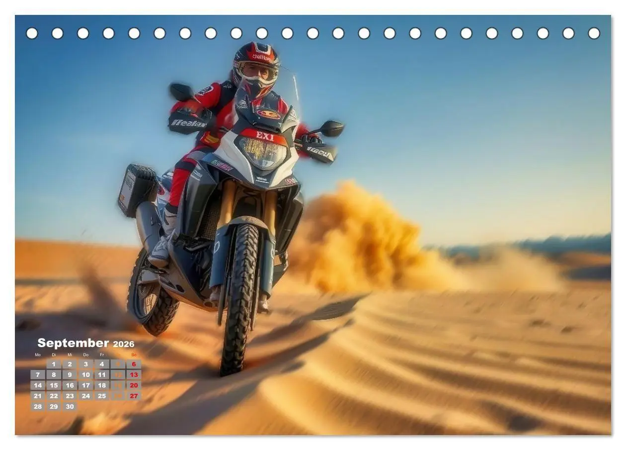 Bild: 9783516689945 | Wüstenrallye Dakar Motorrad (Tischkalender 2026 DIN A5 quer),...