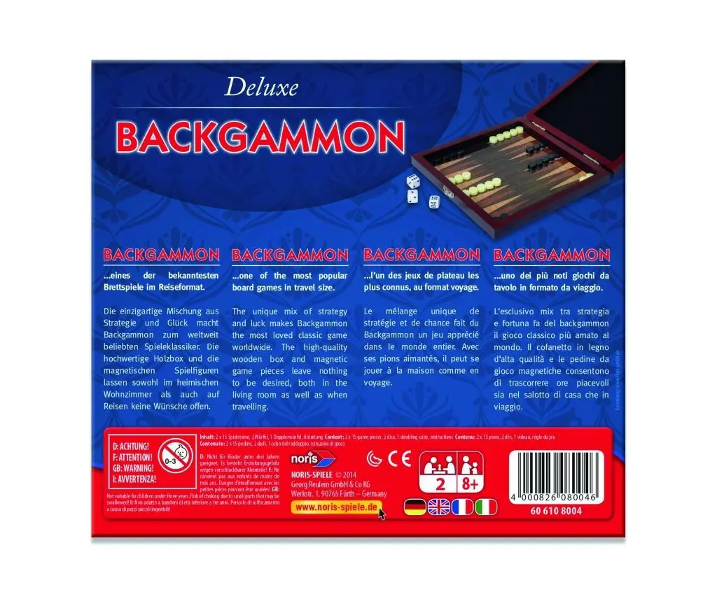 Bild: 4000826080046 | Deluxe Reisespiel Backgammon | 2 Spieler | Spiel | Brettspiel | 2015