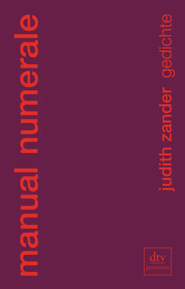 Cover: 9783423260046 | manual numerale | Gedichte | Judith Zander | Taschenbuch | 100 S.