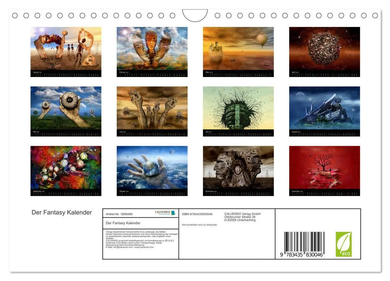 Bild: 9783435830046 | Der Fantasy Kalender (Wandkalender 2025 DIN A4 quer), CALVENDO...