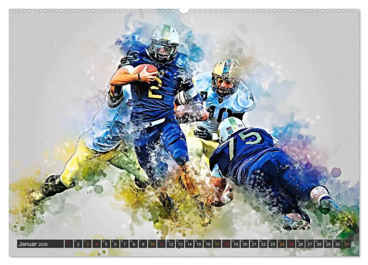 Bild: 9783457920046 | American Football extrem (Wandkalender 2026 DIN A2 quer), CALVENDO...