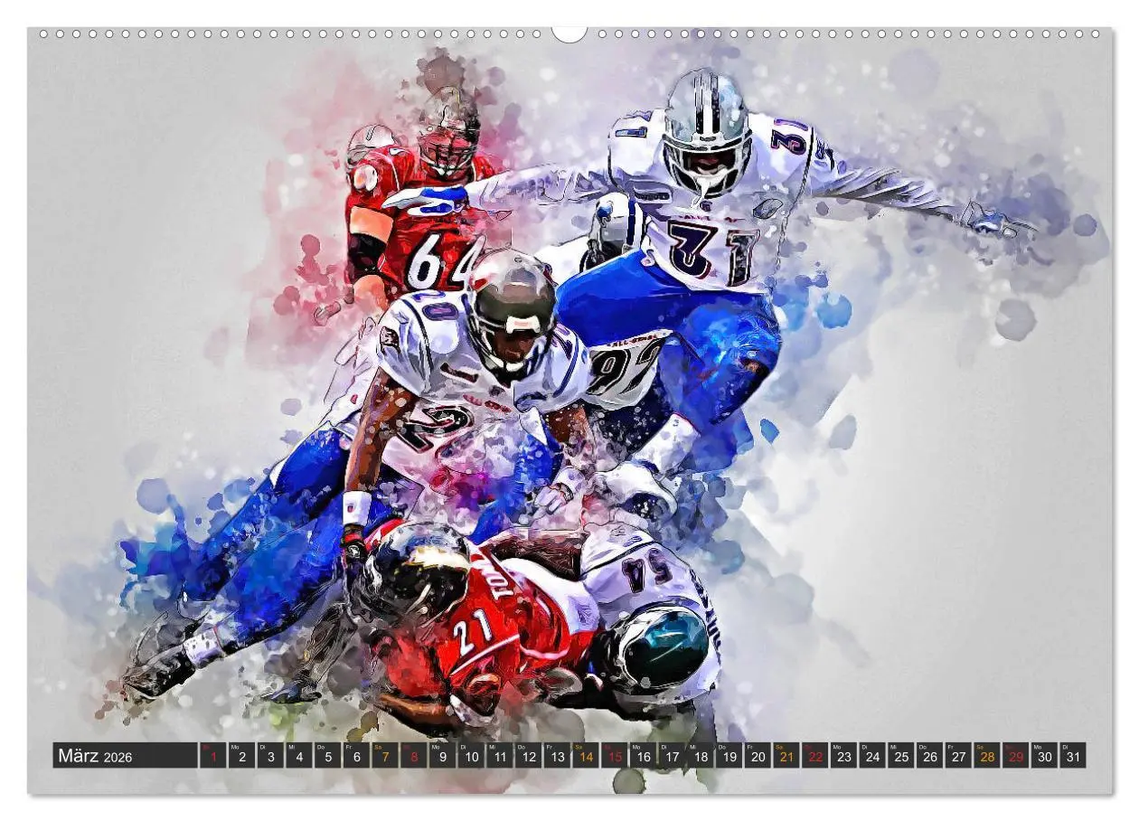 Bild: 9783457920046 | American Football extrem (Wandkalender 2026 DIN A2 quer), CALVENDO...