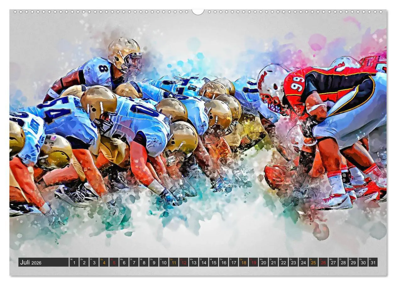 Bild: 9783457920046 | American Football extrem (Wandkalender 2026 DIN A2 quer), CALVENDO...