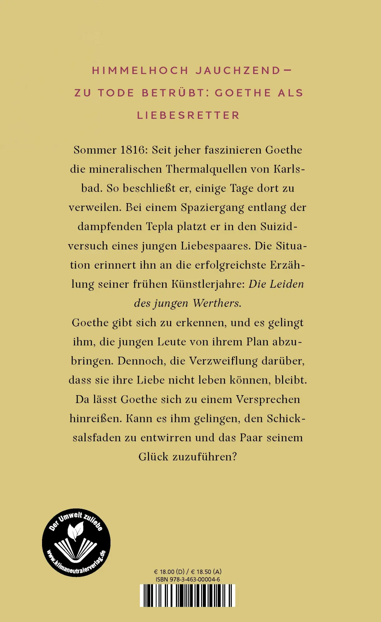 Rückseite: 9783463000046 | Goethe in Karlsbad | Ralf Günther | Buch | 176 S. | Deutsch | 2022
