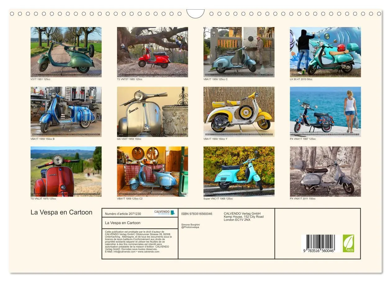 Bild: 9783516560046 | La Vespa en Cartoon (Calendrier mural 2026 DIN A3 vertical),...