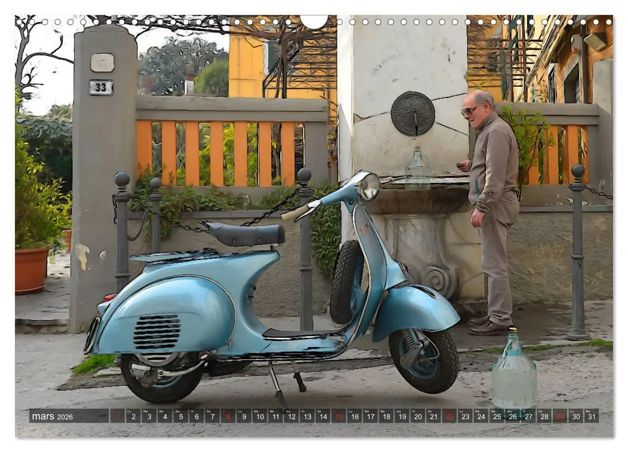 Bild: 9783516560046 | La Vespa en Cartoon (Calendrier mural 2026 DIN A3 vertical),...
