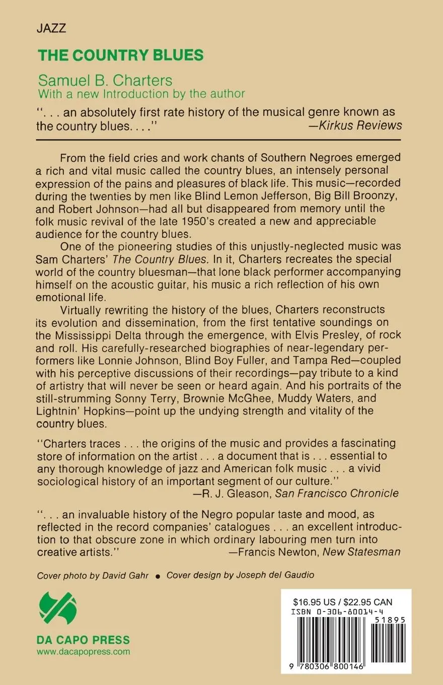 Rückseite: 9780306800146 | The Country Blues | Samuel Charters | Taschenbuch | Englisch | 1975